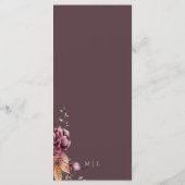 Elegante herfst bloemige bruiloft menu (Achterkant)
