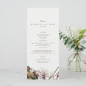 Elegante herfst bloemige bruiloft menu (Staand voorkant)