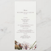 Elegante herfst bloemige bruiloft menu (Voorkant)