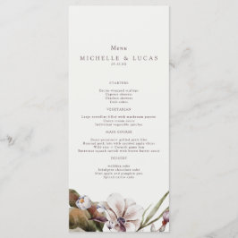 Elegante herfst bloemige bruiloft menu
