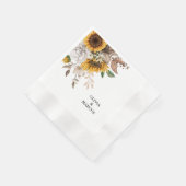 Elegante Herfst Bloemige Bruiloft Servet (Hoek)