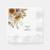 Elegante Herfst Bloemige Bruiloft Servet (Voorkant)