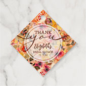 Elegante herfst bloemige bruiloftsdankjewel bedankjes labels (Voorkant)