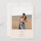 Elegante herfst bloemige monogram trouwkaart kaart (Achterkant)