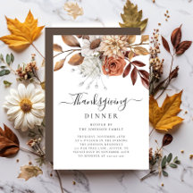 Elegante Herfst Bloemige Thanksgiving-diner
