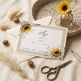 Elegante Herfst Bloemige Trouw-RSVP RSVP Kaartje