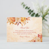 Elegante herfst bloemrijke waarderingsbericht bedankkaart (Staand voorkant)