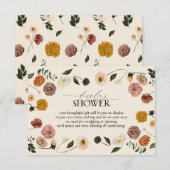 Elegante herfst bloemschik bruiloftdouche informatiekaartje (Voorkant / Achterkant)