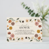 Elegante herfst bloemschik bruiloftdouche informatiekaartje (Staand voorkant)