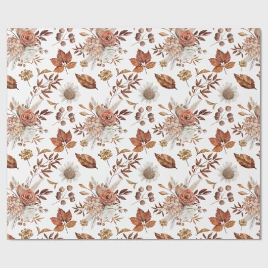 Elegante herfst bloemverpakkings papier (Vlak)