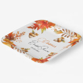 Elegante herfst Boho bloemige bruids-shower Papieren Bordje (Gebogen)