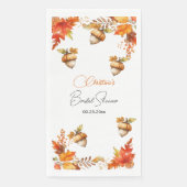 Elegante herfst Boho bloemige bruidsdouche Servet (Voorkant)