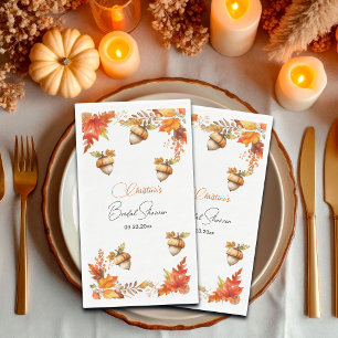 Elegante herfst Boho bloemige bruidsdouche Servet