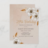 Elegante Herfst Boho Chic Floral 29e verjaardagsfe Kaart (Voorkant / Achterkant)