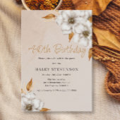 Elegante Herfst Boho Chic Floral 40e verjaardagsfe Kaart