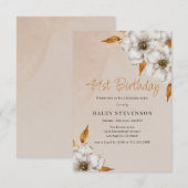 Elegante Herfst Boho Chic Floral 41e verjaardagsfe Kaart (Voorkant / Achterkant)