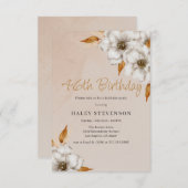 Elegante Herfst Boho Chic Floral 46e verjaardagsfe Kaart (Voorkant / Achterkant)