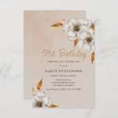 Elegante Herfst Boho Chic Floral 51ste verjaardags Kaart (Voorkant / Achterkant)