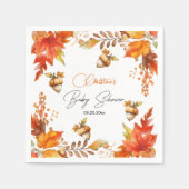 Elegante Herfst Boho Floral Baby shower Servet (Voorkant)