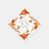 Elegante Herfst Boho Floral Baby shower Servet (Hoek)