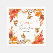 Elegante Herfst Boho Floral Vrijgezellenfeest Servet (Voorkant)