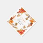 Elegante Herfst Boho Floral Vrijgezellenfeest Servet (Hoek)