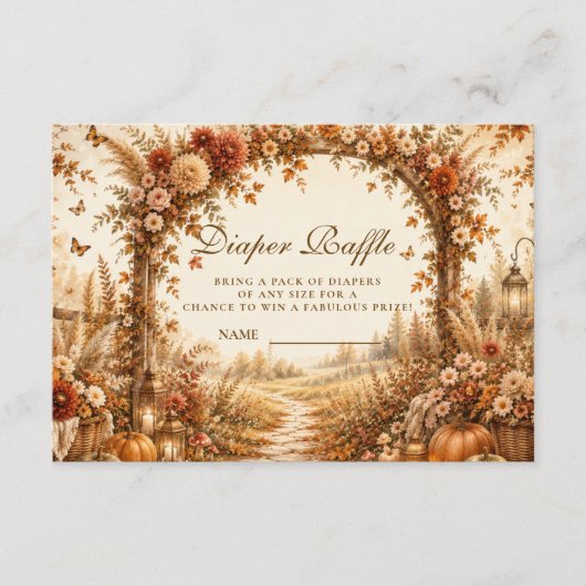 Elegante Herfst Boho Luier Raffe Informatiekaartje (Voorkant)