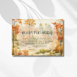 Elegante herfst bos watercolorboeken voor baby informatiekaartje