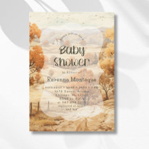 Elegante herfst bos waterverf baby shower