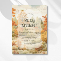 Elegante herfst bos waterverf baby shower