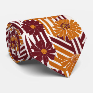 Elegante herfst botanisch geometrisch patroon stropdas