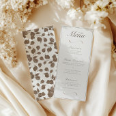 Elegante Herfst Botanisch Ivoor & Ash Trouwdiner Menu