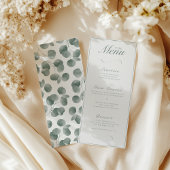 Elegante Herfst Botanisch Ivoor & Sage Trouwdiner Menu