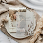 Elegante Herfst Botanische Ash Overlay Wedding Vellum Uitnodigingen
