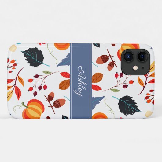 Elegante herfst botanische bladeren Case-Mate iPhone case (Achterkant (horizontaal))