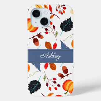 Elegante herfst botanische bladeren iPhone 15 case