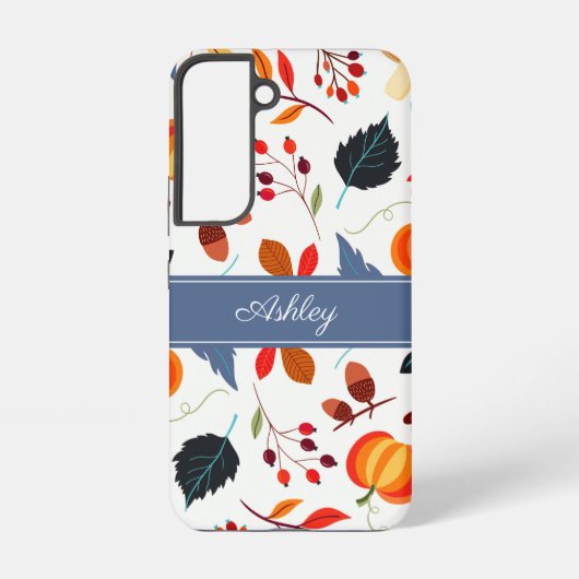 Elegante herfst botanische bladeren samsung galaxy hoesje (Achterkant)