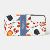 Elegante herfst botanische bladeren samsung galaxy hoesje (Achterkant horizontaal)