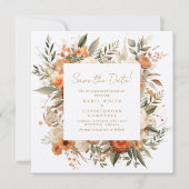 Elegante herfst botanische bloem Bewaar de datum Save The Date (Voorkant)