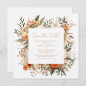 Elegante herfst botanische bloem Bewaar de datum Save The Date (Voorkant / Achterkant)