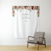 Elegante herfst Botanische Bloemen Bruiloft Achter Wandkleed (In situ)