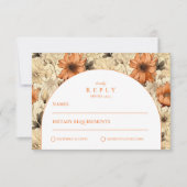 Elegante herfst botanische bruiloft RSVP kaartje (Voorkant)