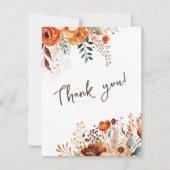 Elegante herfst botanische foto bruiloft bedankkaart (Voorkant)