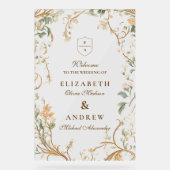 Elegante herfst Botanische Lijst bruiloft Acryl Bord (Voorkant)