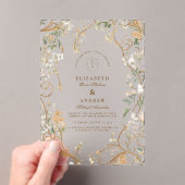 Elegante herfst Botanische Lijst bruiloft Acryl Uitnodigingen (Insitu (Draagbaar))