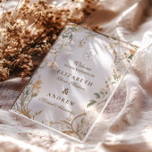 Elegante herfst Botanische Lijst bruiloft Acryl Uitnodigingen