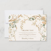 Elegante herfst Botanische Lijst bruiloft Bedankkaart (Voorkant)