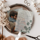 Elegante Herfst botanische salie overlay bruiloft Vellum Uitnodigingen