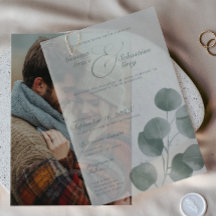 Elegante Herfst botanische salie overlay bruiloft