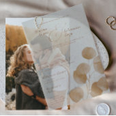 Elegante Herfst Botanische Terracotta Overlay brui Vellum Uitnodigingen